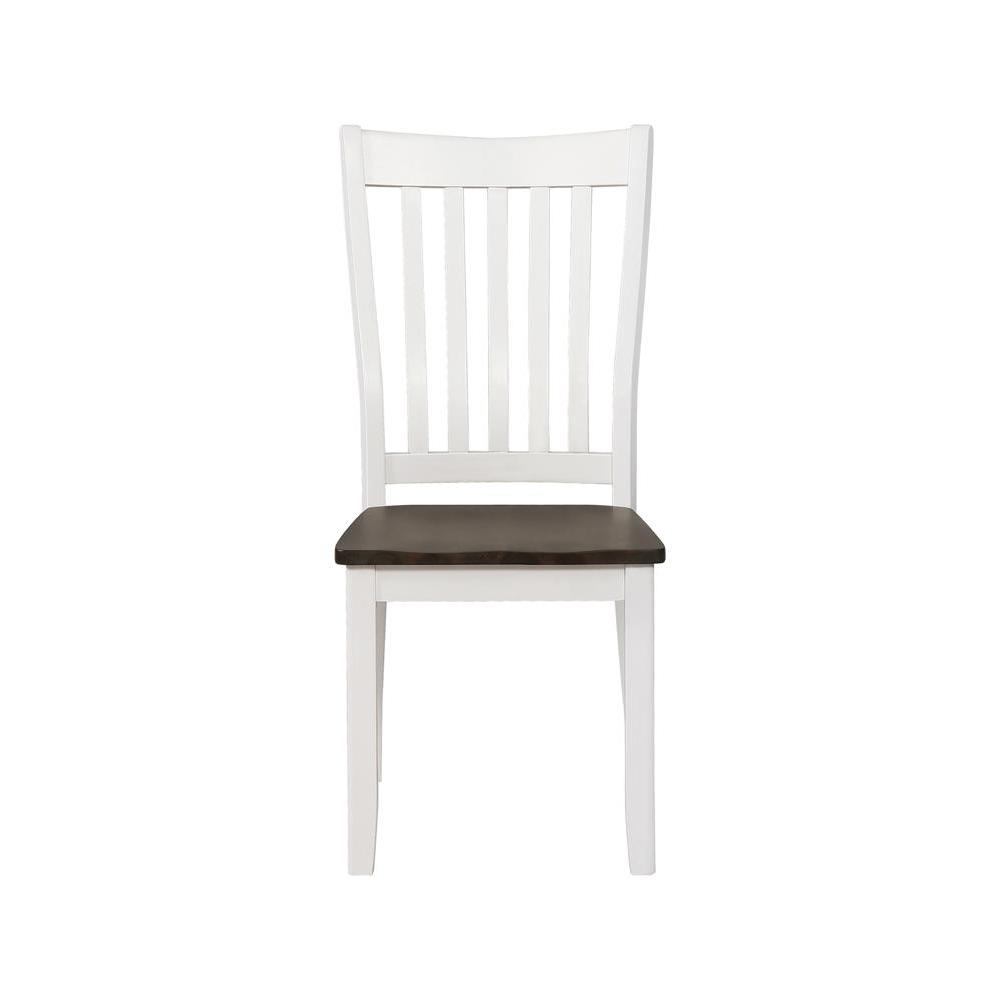 Kingman Slat Back Dining Chairs Espresso and White (Set of 2). Picture 2