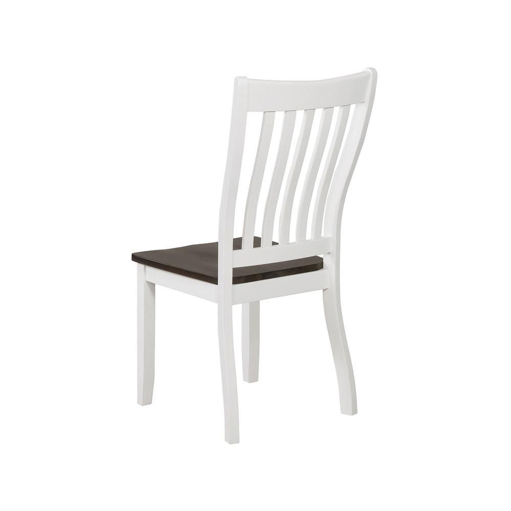 Kingman Slat Back Dining Chairs Espresso and White (Set of 2). Picture 5