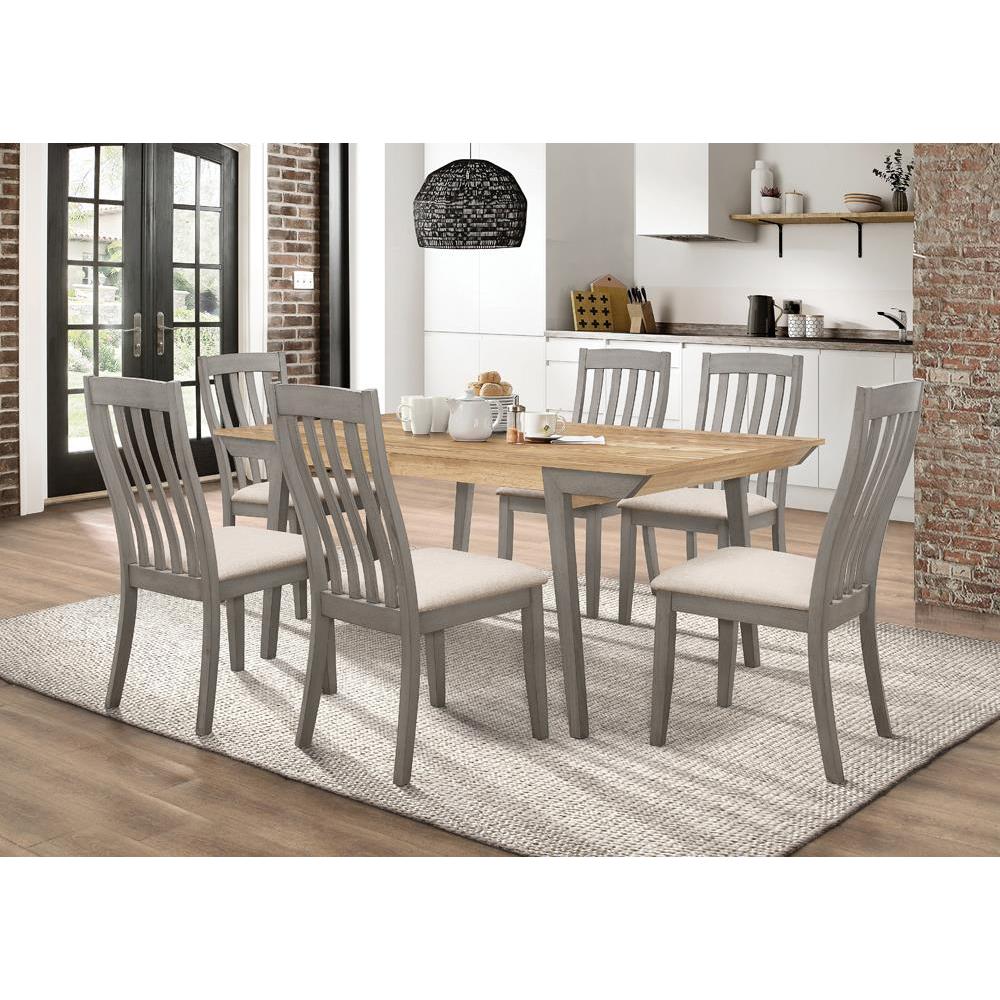 Nogales 5-piece Rectangle Dining Set Acacia and Coastal Grey. Picture 1