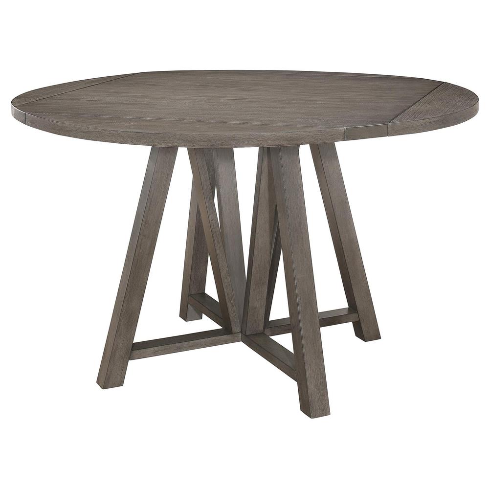 Athens Round Counter Height Table with Drop Leaf Barn Grey. Picture 13