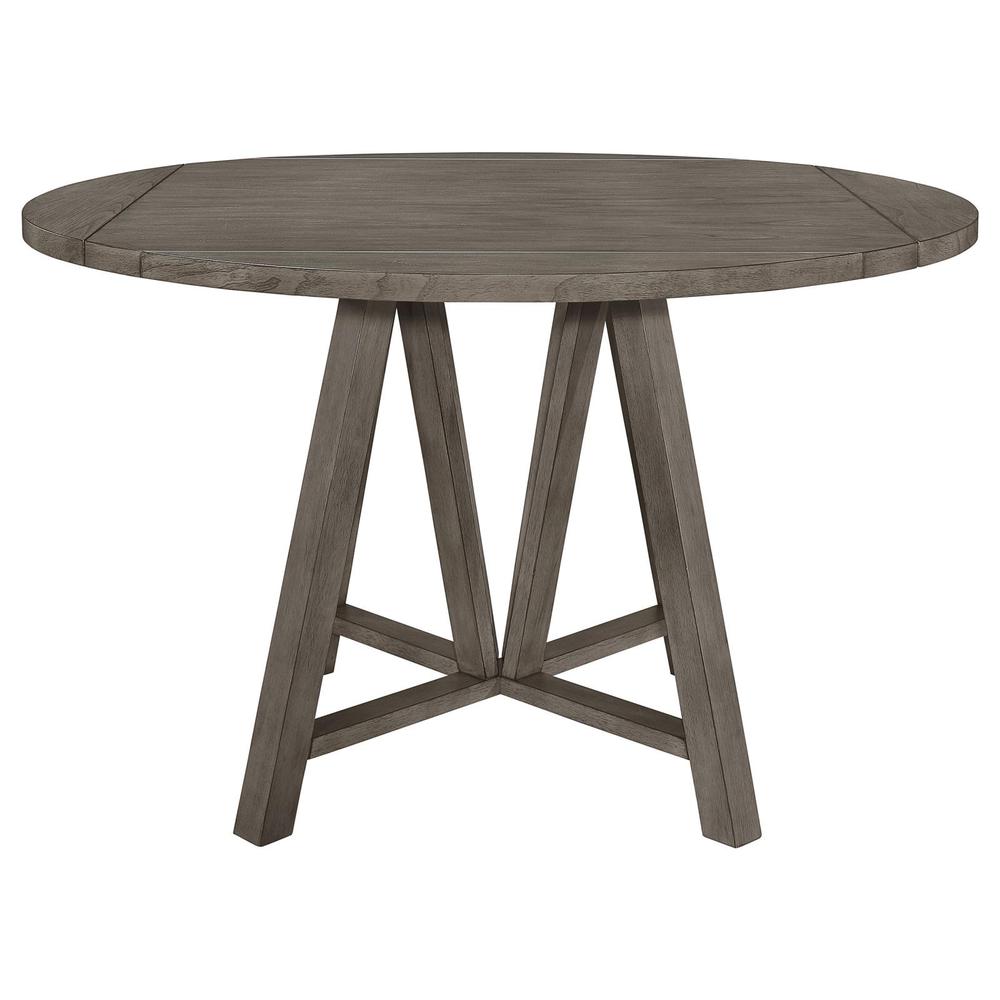 Athens Round Counter Height Table with Drop Leaf Barn Grey. Picture 3
