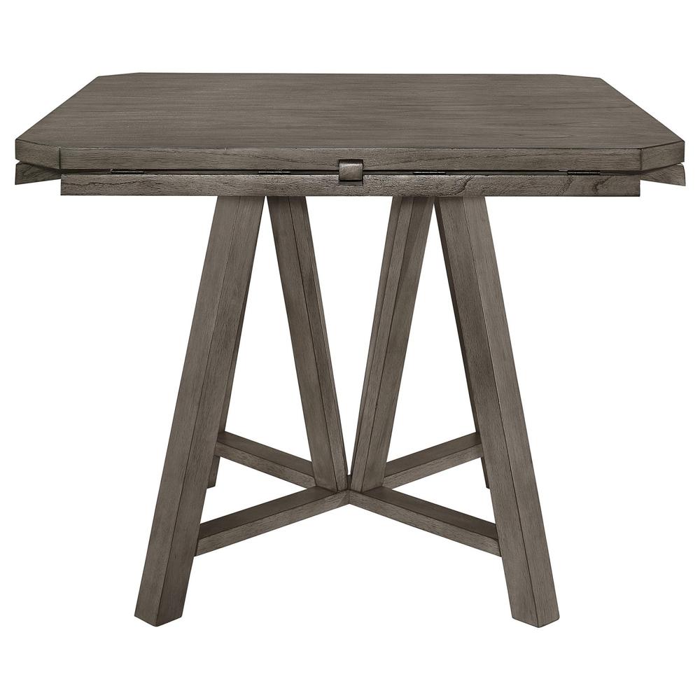 Athens Round Counter Height Table with Drop Leaf Barn Grey. Picture 5