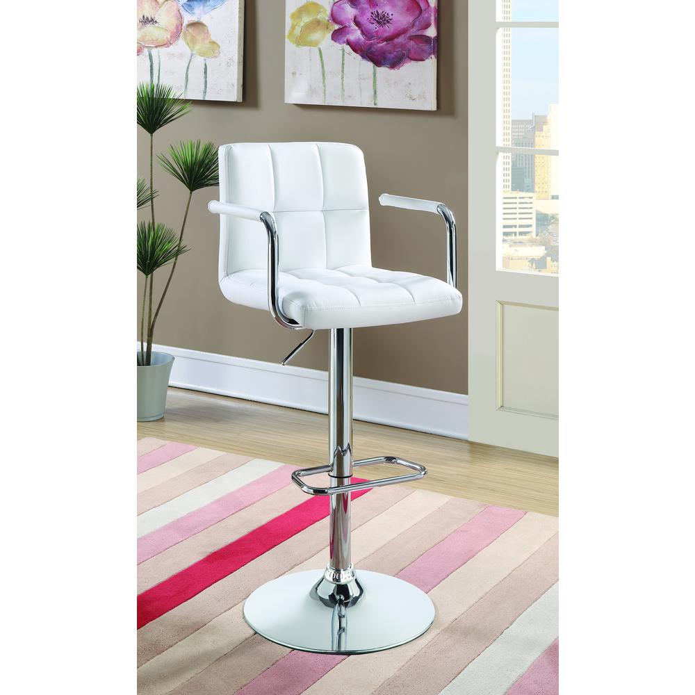 Palomar Adjustable Height Bar Stool White and Chrome. Picture 2
