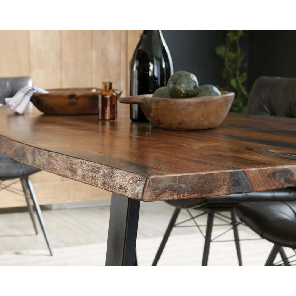 Ditman Live Edge Dining Table Grey Sheesham and Black. Picture 5