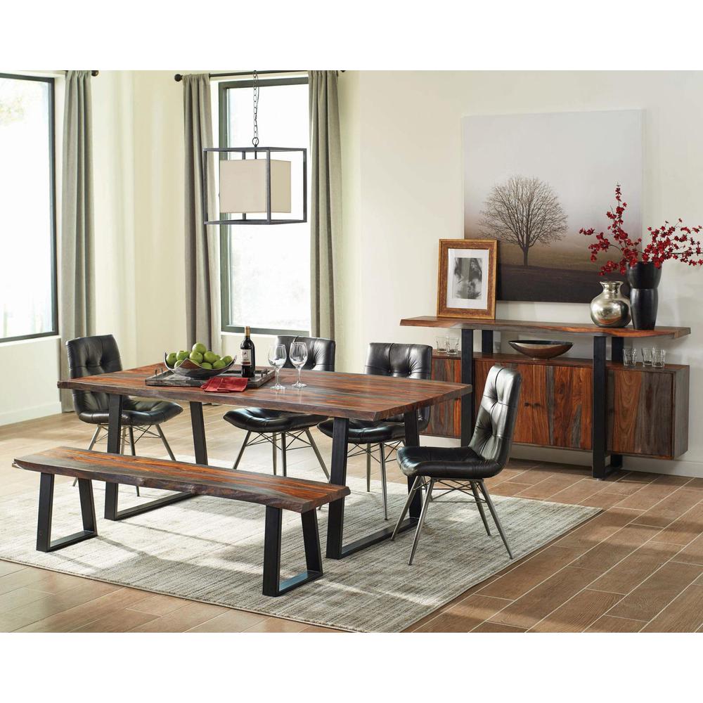 Ditman Live Edge Dining Table Grey Sheesham and Black. Picture 6