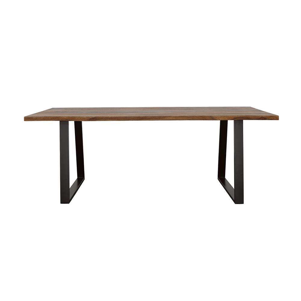 Ditman Live Edge Dining Table Grey Sheesham and Black. Picture 1