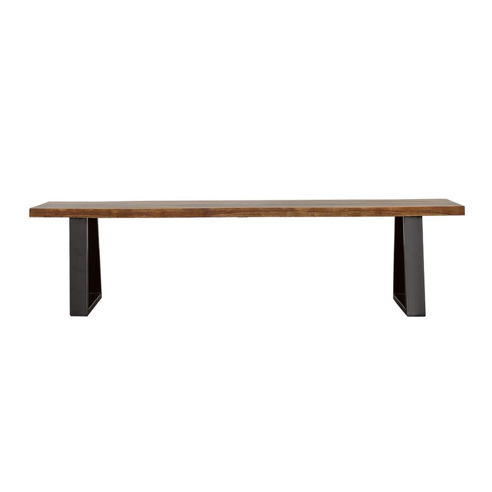 Ditman Live Edge Dining Bench Grey Sheesham and Black. Picture 4