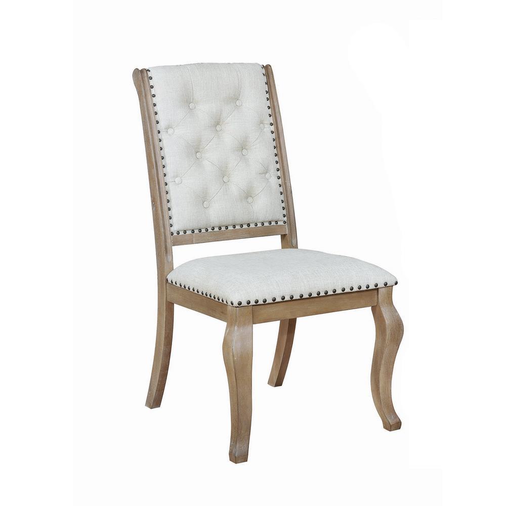 Brockway Tufted Side Chairs Cream and Barley Brown (Set of 2). Picture 1