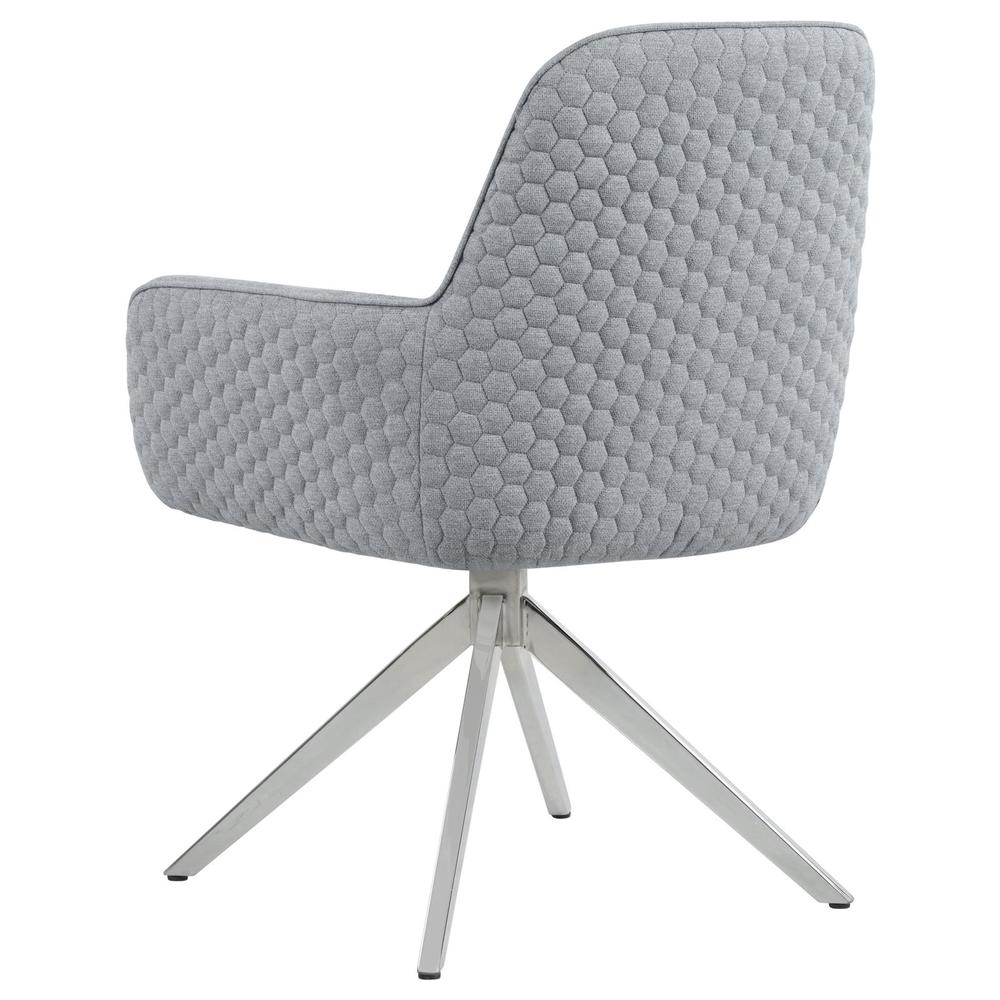 Abby Flare Arm Side Chair Light Grey and Chrome. Picture 4