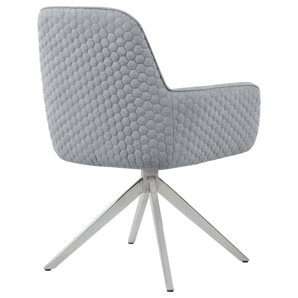 Abby Flare Arm Side Chair Light Grey and Chrome. Picture 5