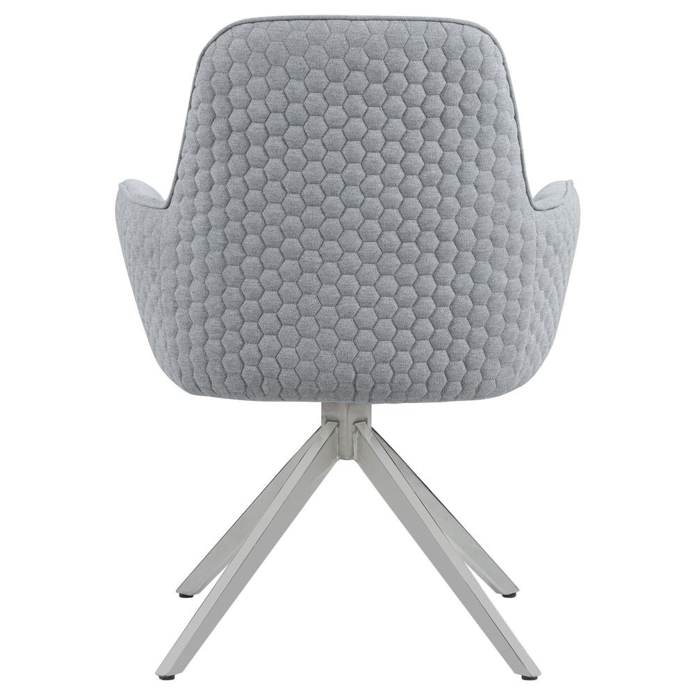 Abby Flare Arm Side Chair Light Grey and Chrome. Picture 6