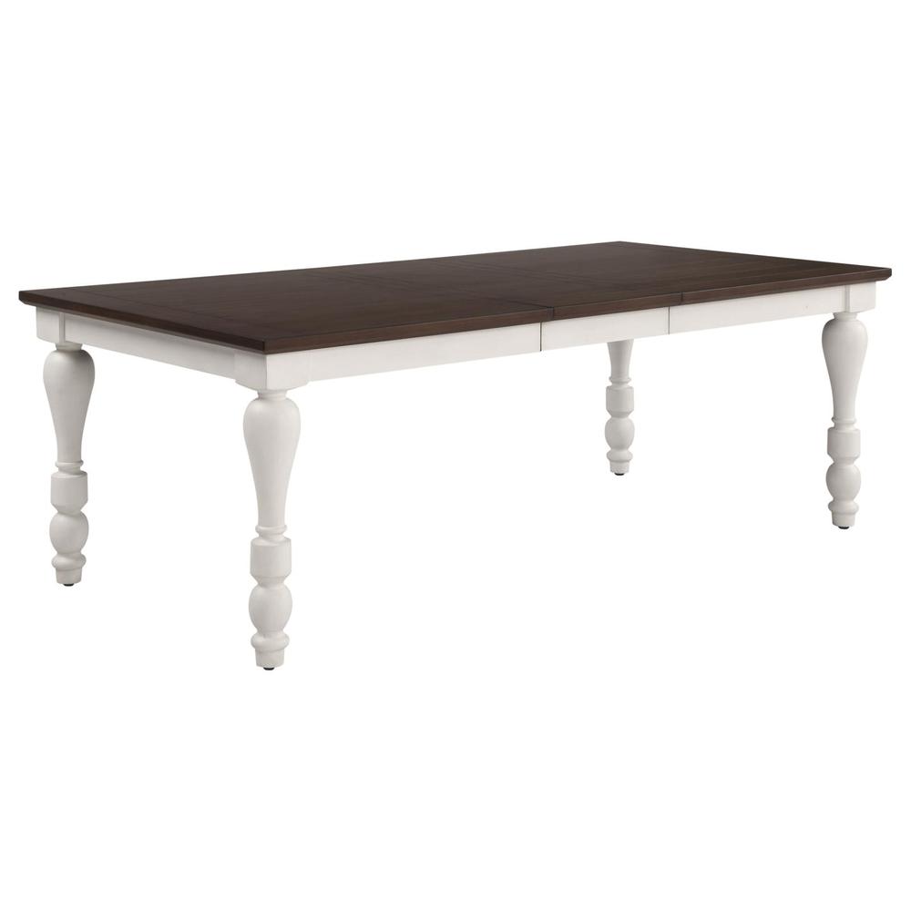Madelyn Dining Table with Extension Leaf Dark Cocoa and Coastal White. Picture 9
