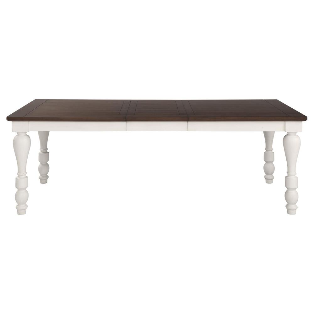 Madelyn Dining Table with Extension Leaf Dark Cocoa and Coastal White. Picture 1