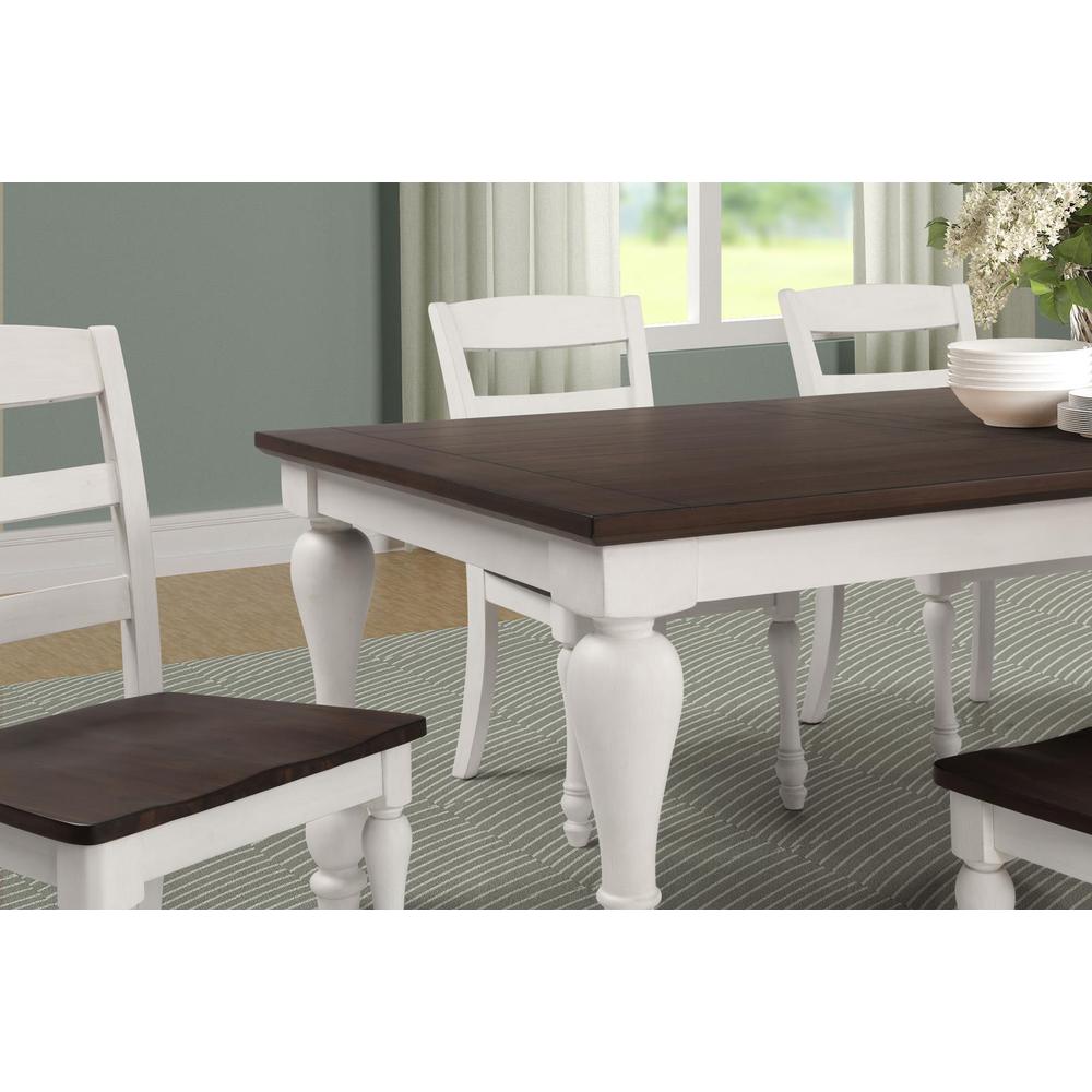 Madelyn Dining Table with Extension Leaf Dark Cocoa and Coastal White. Picture 7