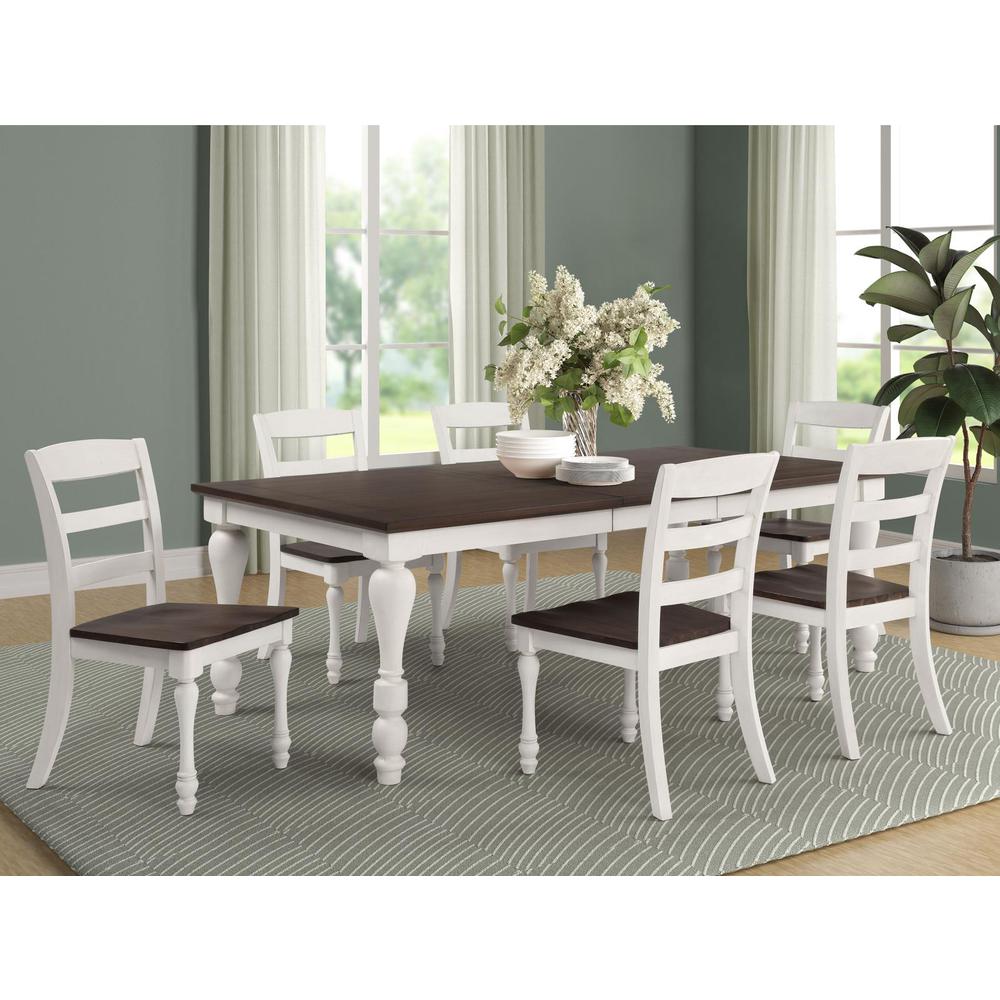 Madelyn Dining Table with Extension Leaf Dark Cocoa and Coastal White. Picture 8
