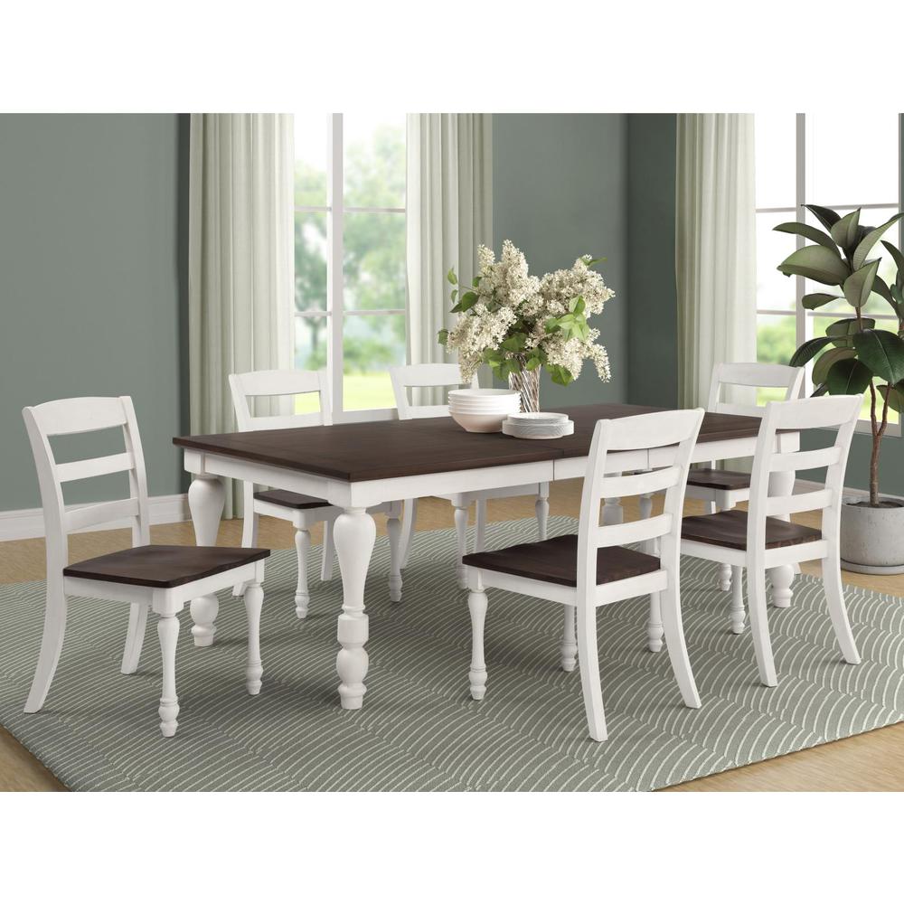Madelyn 7-piece Rectangle Dining Set Dark Cocoa and Coastal White. Picture 1