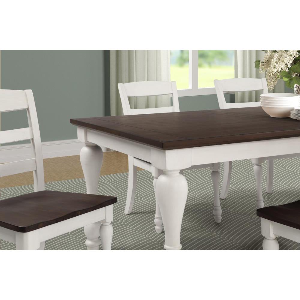 Madelyn 5-piece Rectangle Dining Set Dark Cocoa and Coastal White. Picture 2