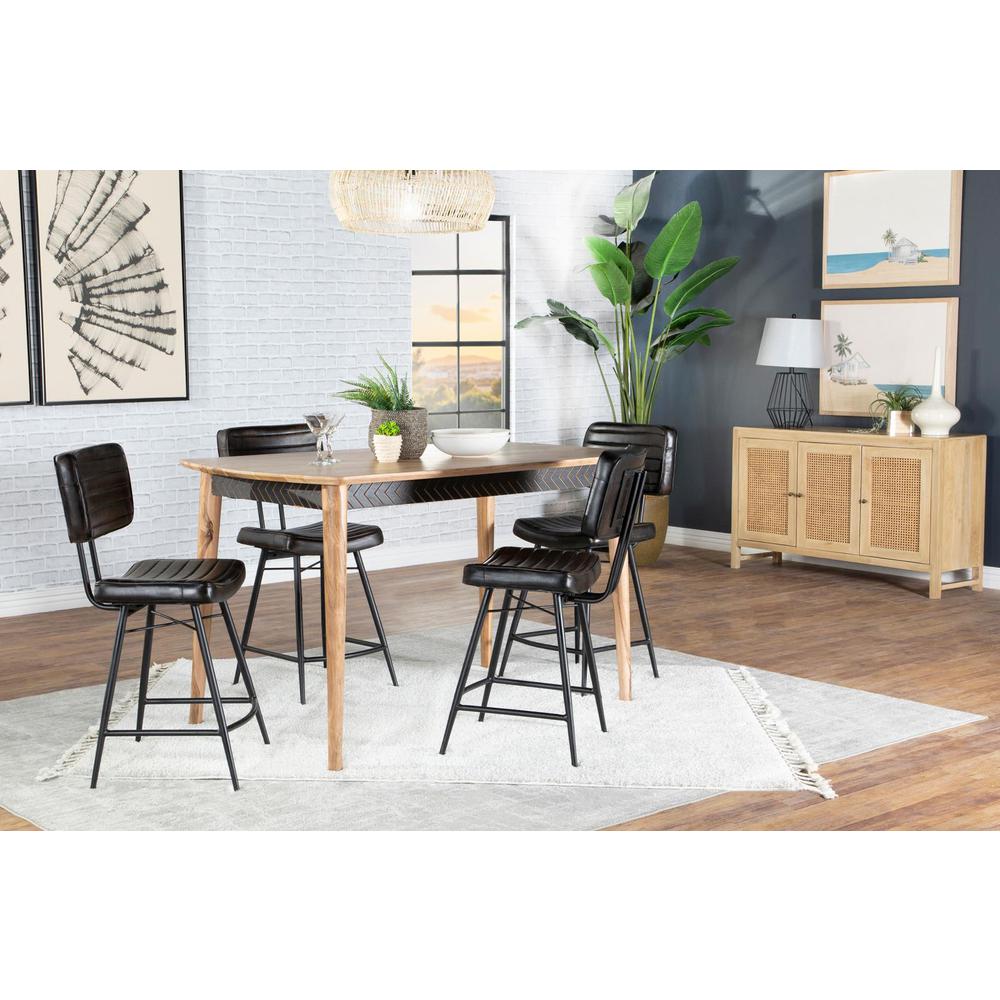 5-piece Rectangular Counter Height Dining Set Natural Sheesham and Espresso. Picture 12