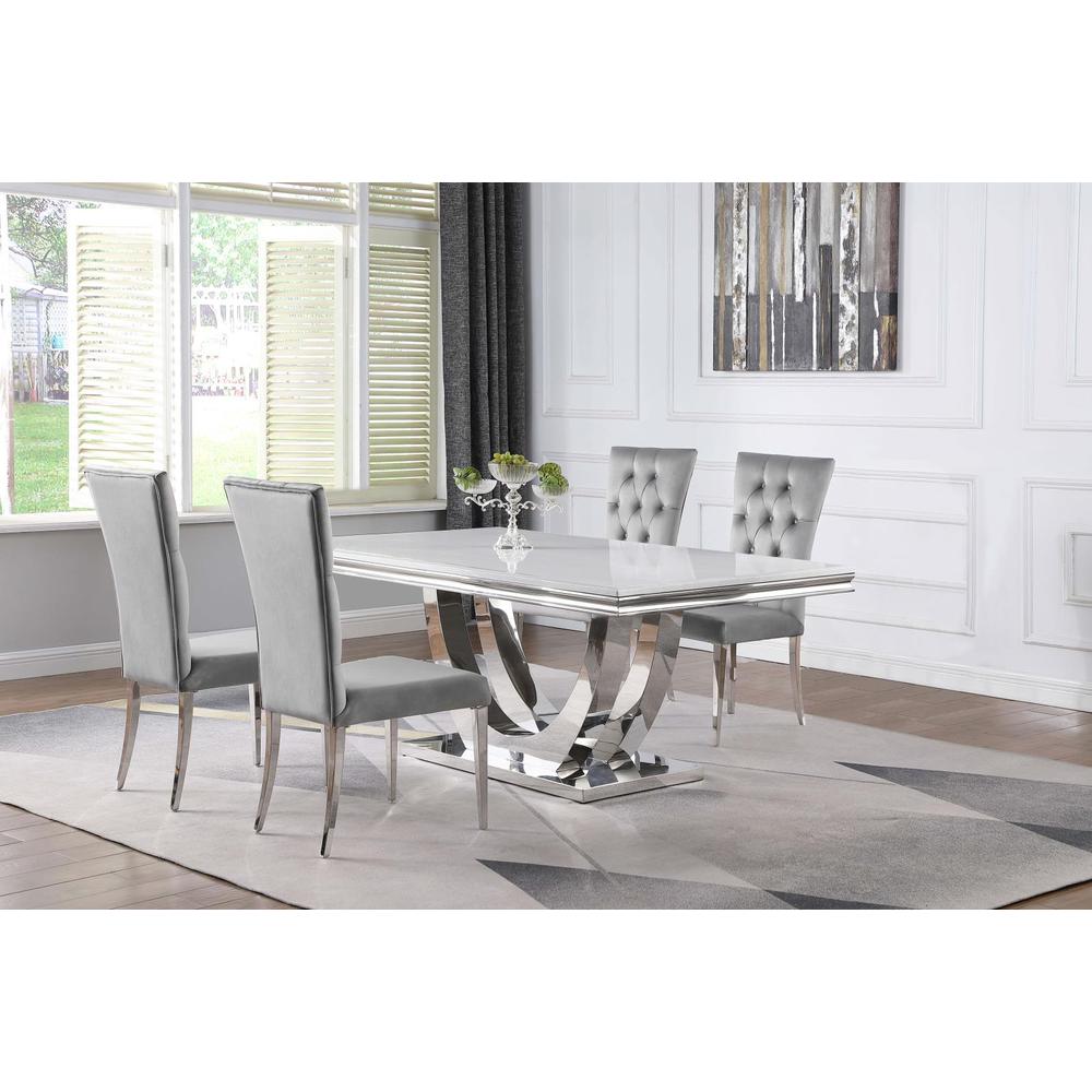 Kerwin 5-piece Dining Room Set Grey and Chrome. Picture 10