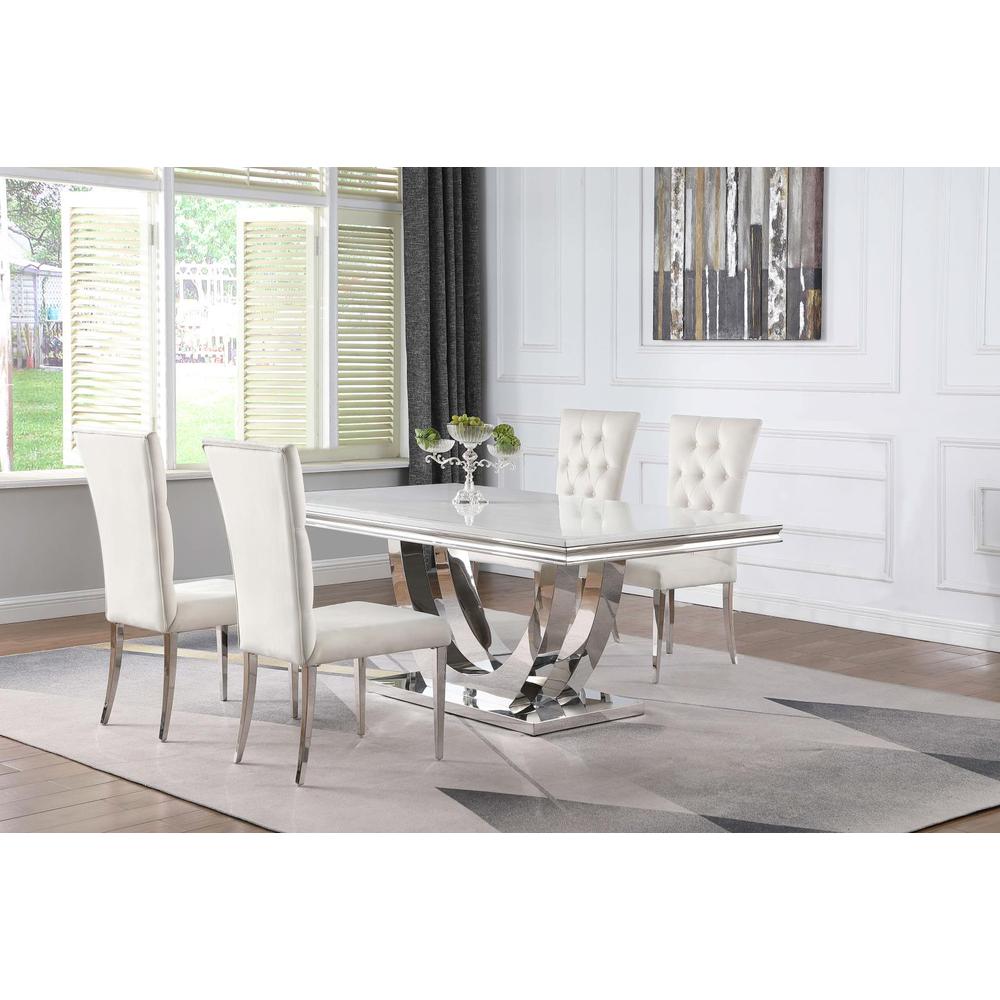 Kerwin 5-piece Dining Room Set White and Chrome. Picture 10