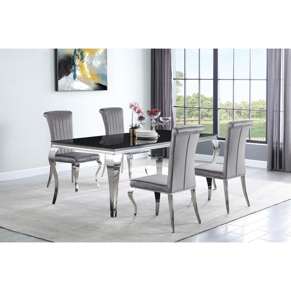 Carone 5-piece 81" Rectangular Dining Set Grey and Chrome. Picture 7
