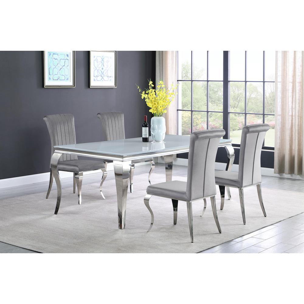Carone 5-piece 81" Rectangular Dining Set Grey and Chrome. Picture 7