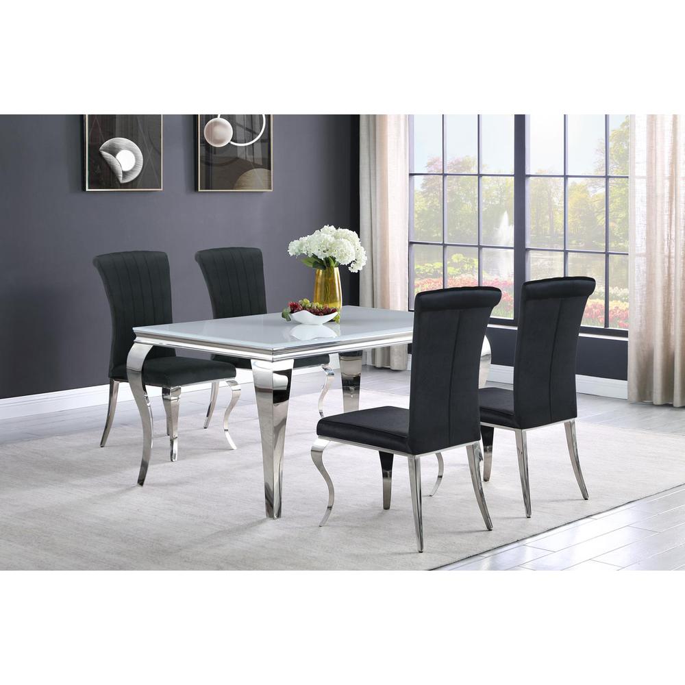Carone 5-piece 61" Rectangular Dining Set Black and Chrome. Picture 7