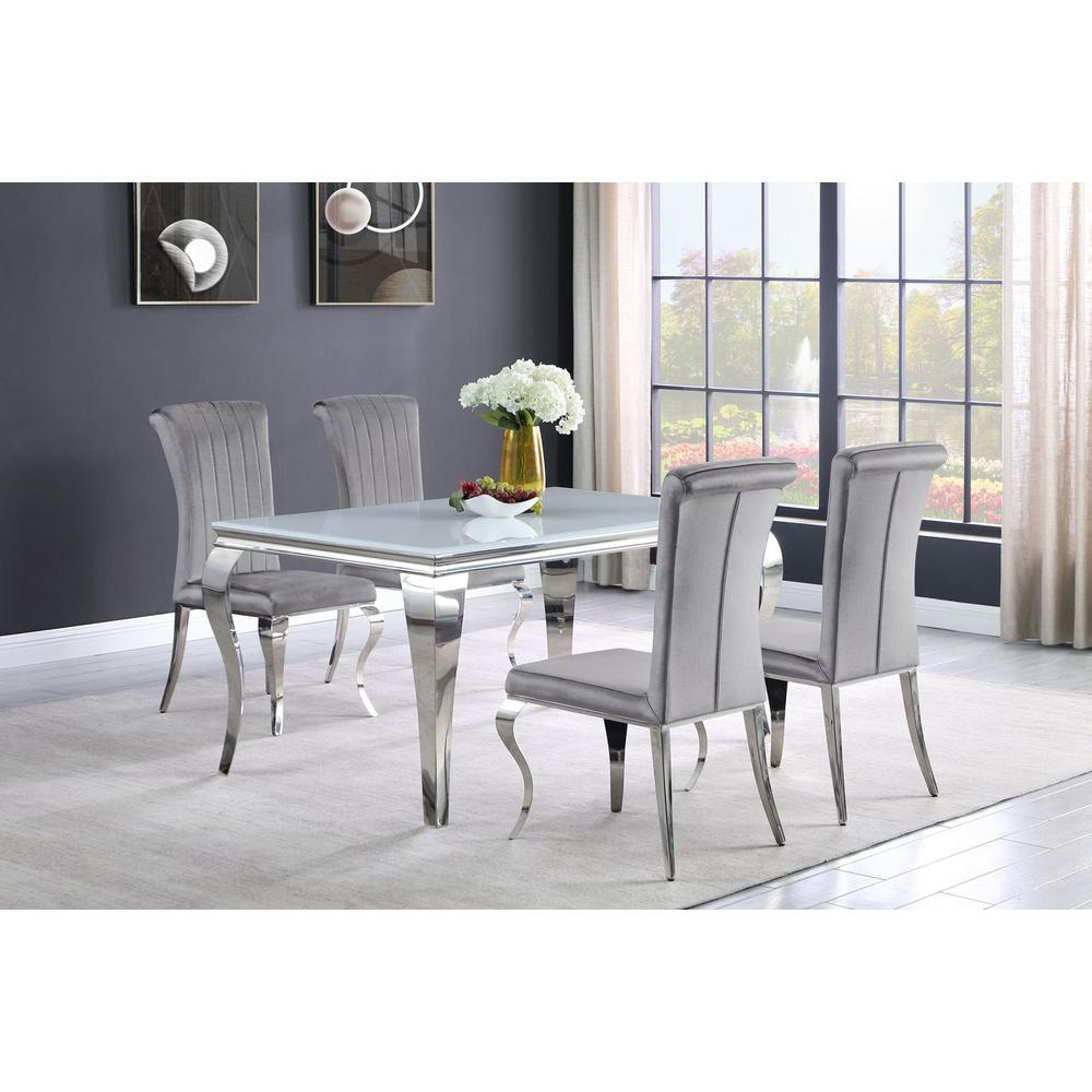 Carone 5-piece 61" Rectangular Dining Set Grey and Chrome. Picture 7