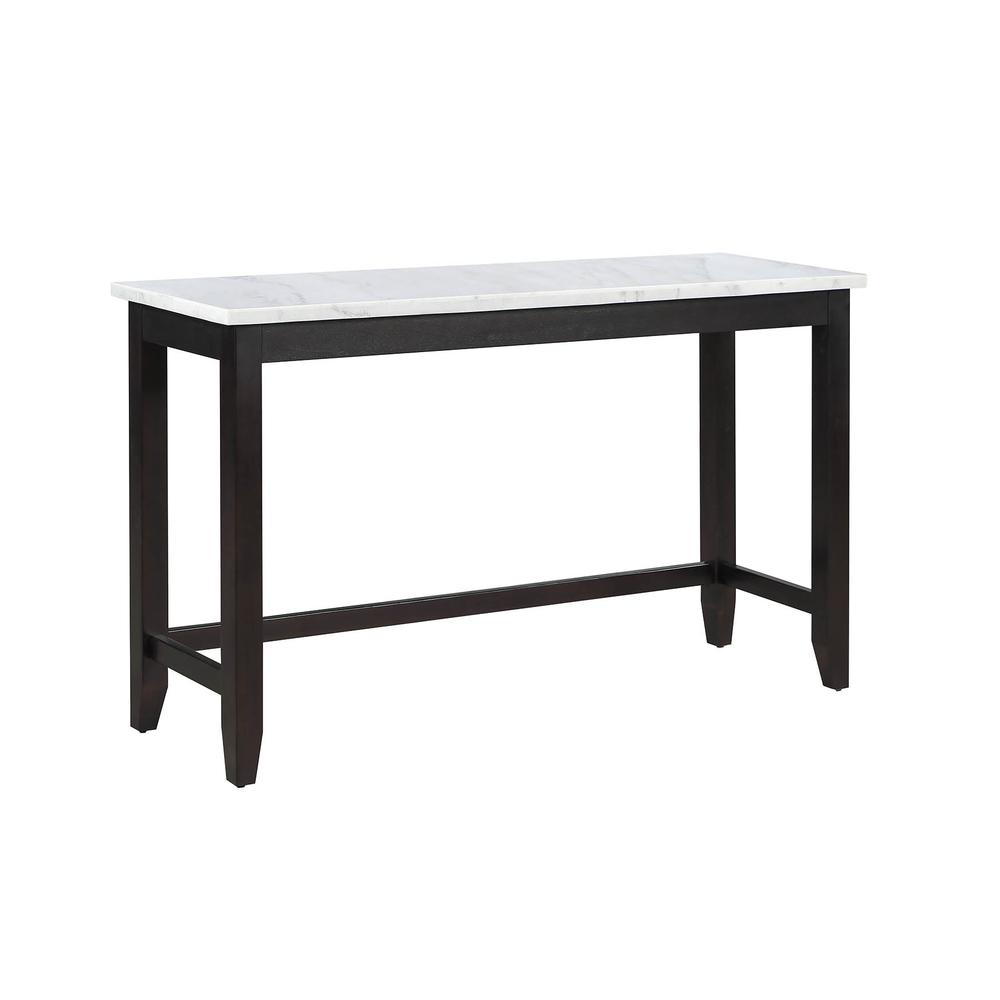 Toby Rectangular Marble Top Counter Height Table Espresso and White. Picture 1