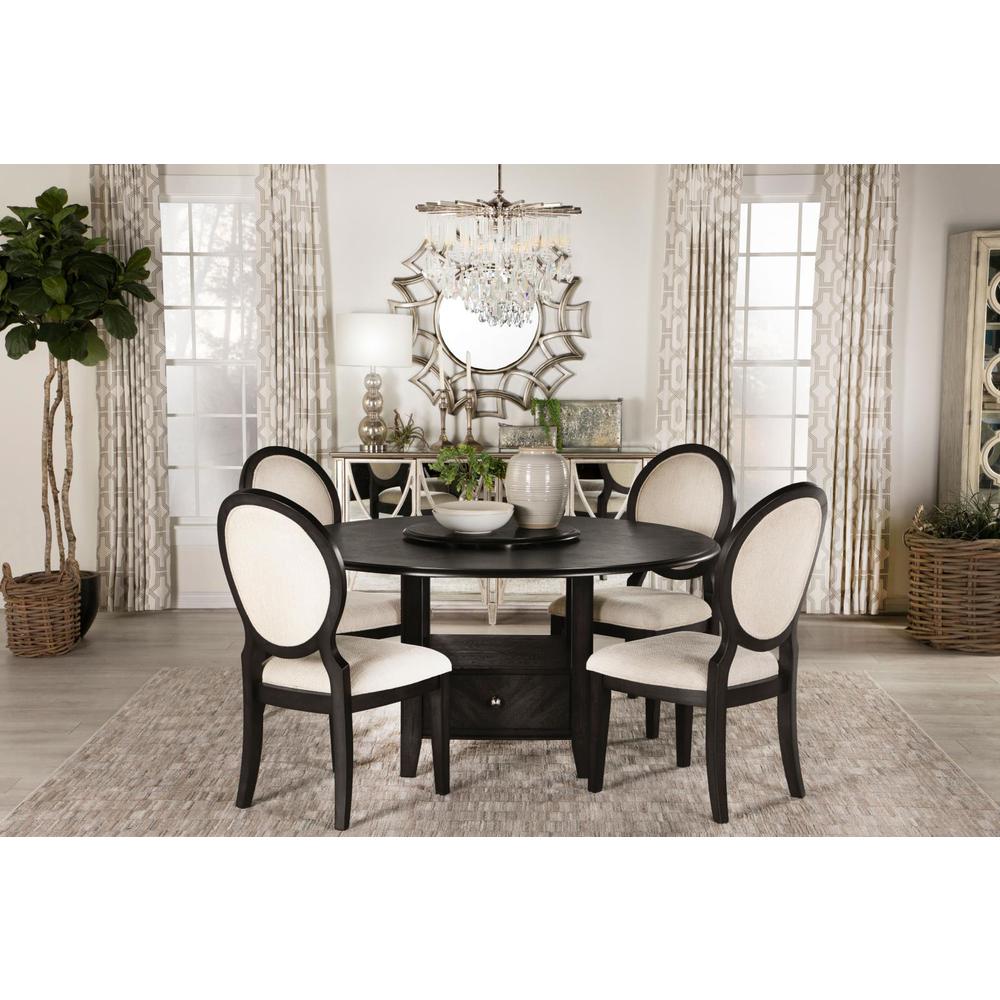 Twyla 5-piece Round Dining Set Dark Cocoa and Cream. Picture 1