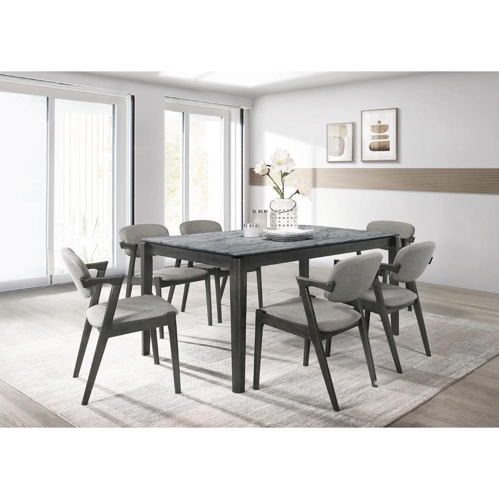 Stevie 5-piece Rectangular Dining Set Grey and Black. Picture 4