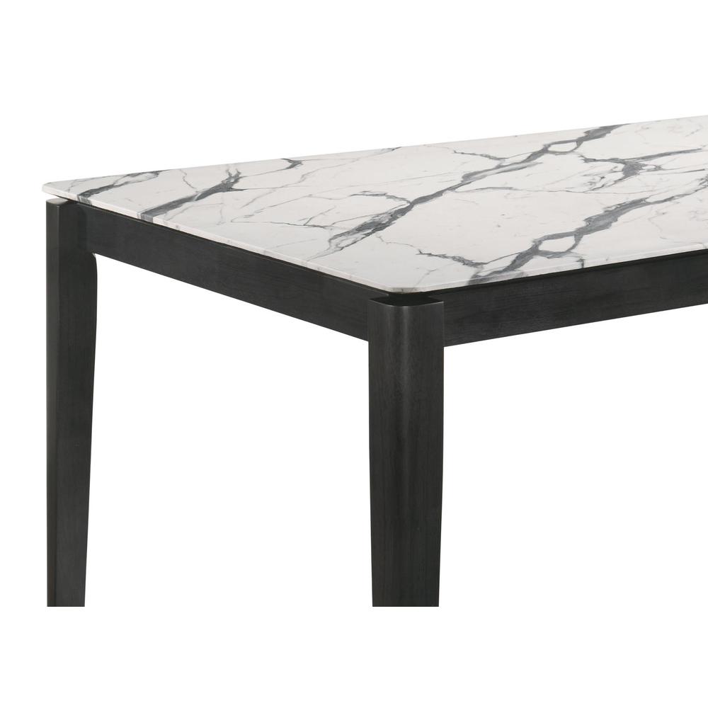 Stevie Rectangular Faux Marble Top Dining Table White and Black. Picture 3