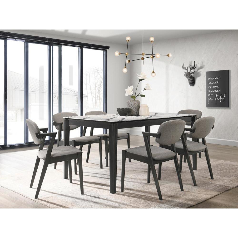 Stevie 5-piece Rectangular Dining Set White and Black. Picture 4