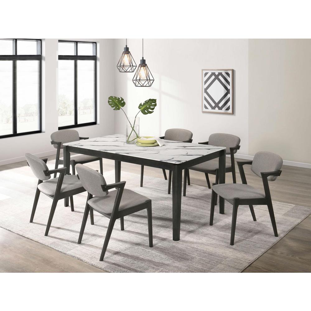 Stevie 7-piece Rectangular Dining Set White and Black. Picture 13