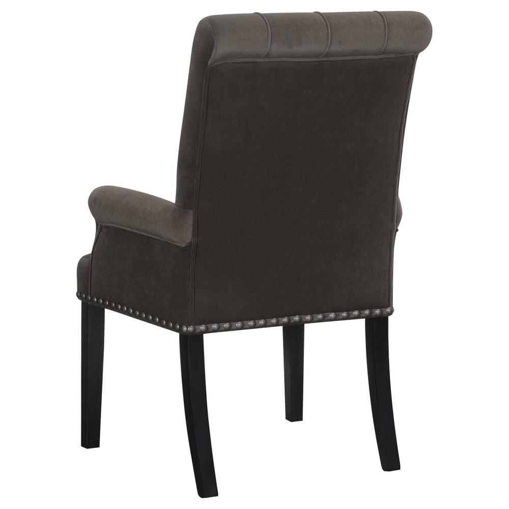 Alana Upholstered Tufted Arm Chair with Nailhead Trim. Picture 5