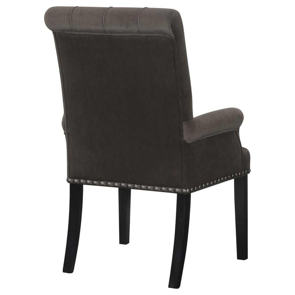 Alana Upholstered Tufted Arm Chair with Nailhead Trim. Picture 6