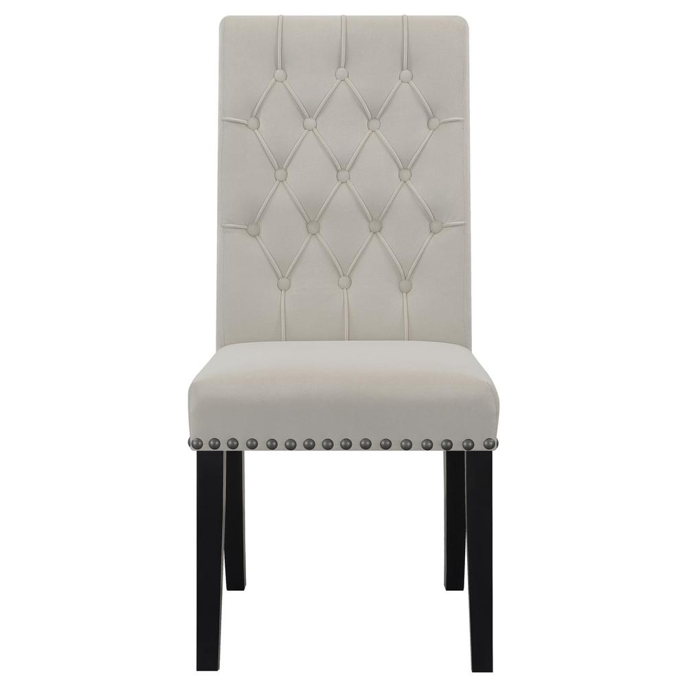 Alana Upholstered Tufted Side Chairs with Nailhead Trim (Set of 2). Picture 2