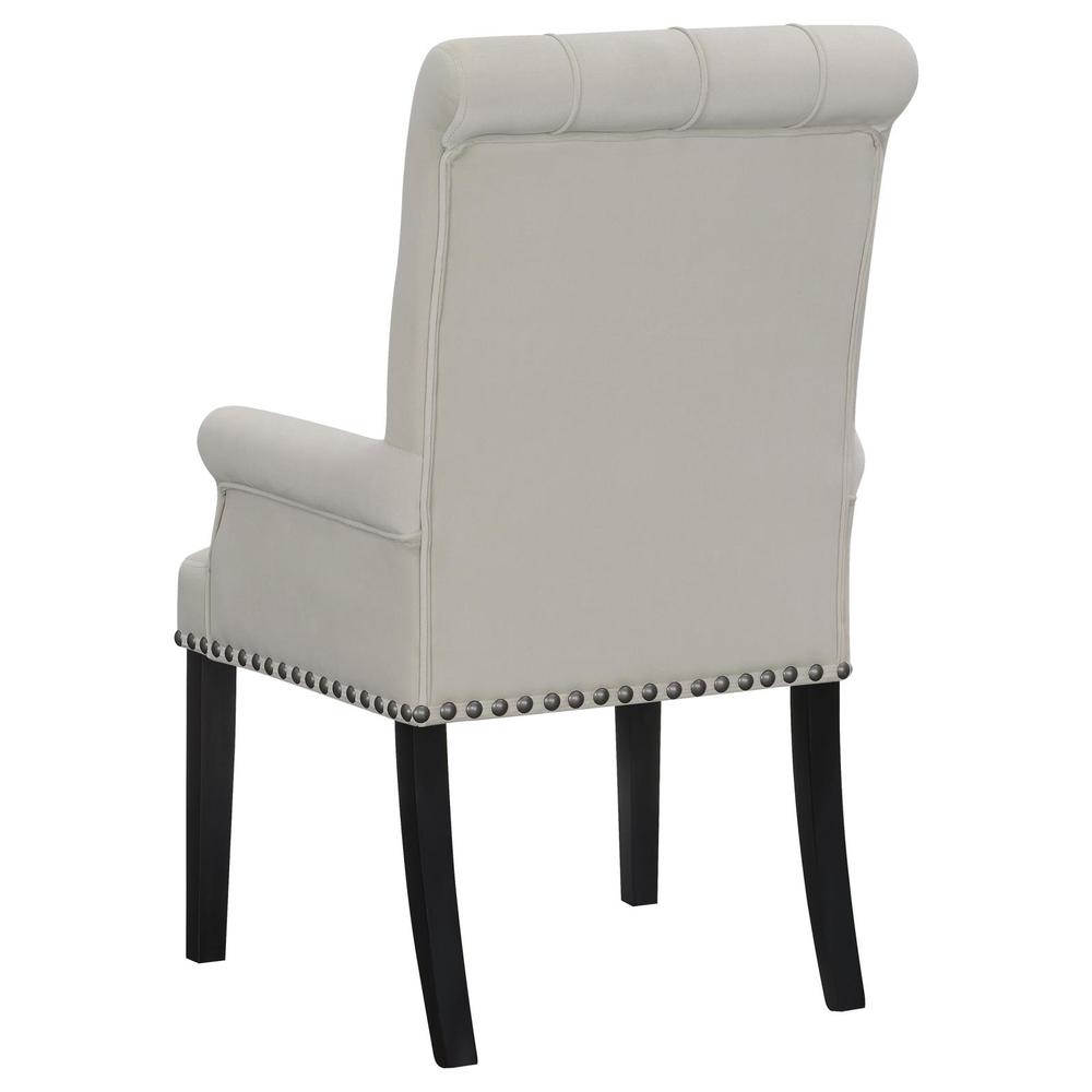 Alana Upholstered Tufted Arm Chair with Nailhead Trim. Picture 5