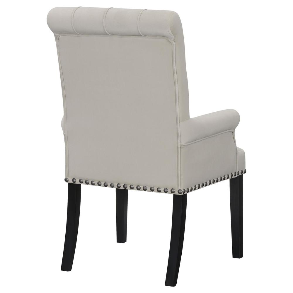 Alana Upholstered Tufted Arm Chair with Nailhead Trim. Picture 6