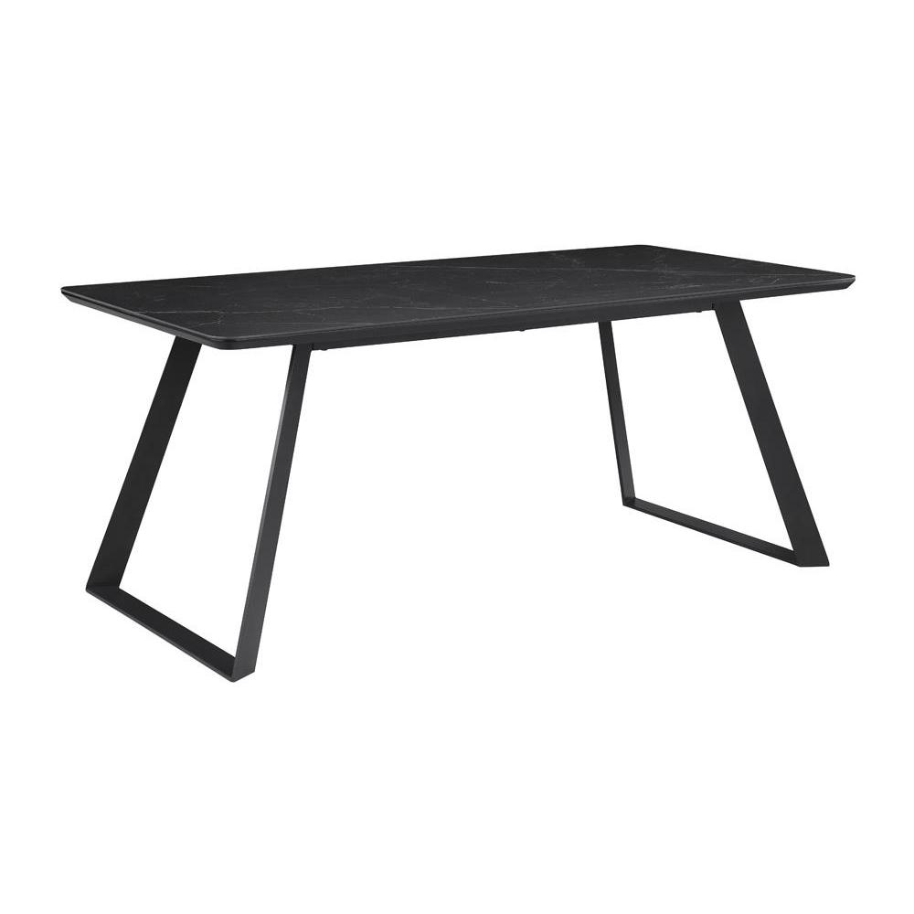 Smith Rectangle Ceramic Top Dining Table Black and Gunmetal. Picture 2