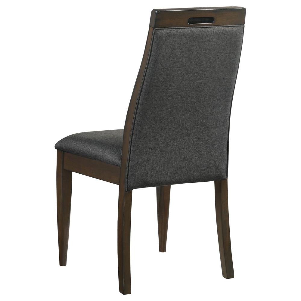Wes Upholstered Side Chair (Set of 2) Grey and Dark Walnut. Picture 6