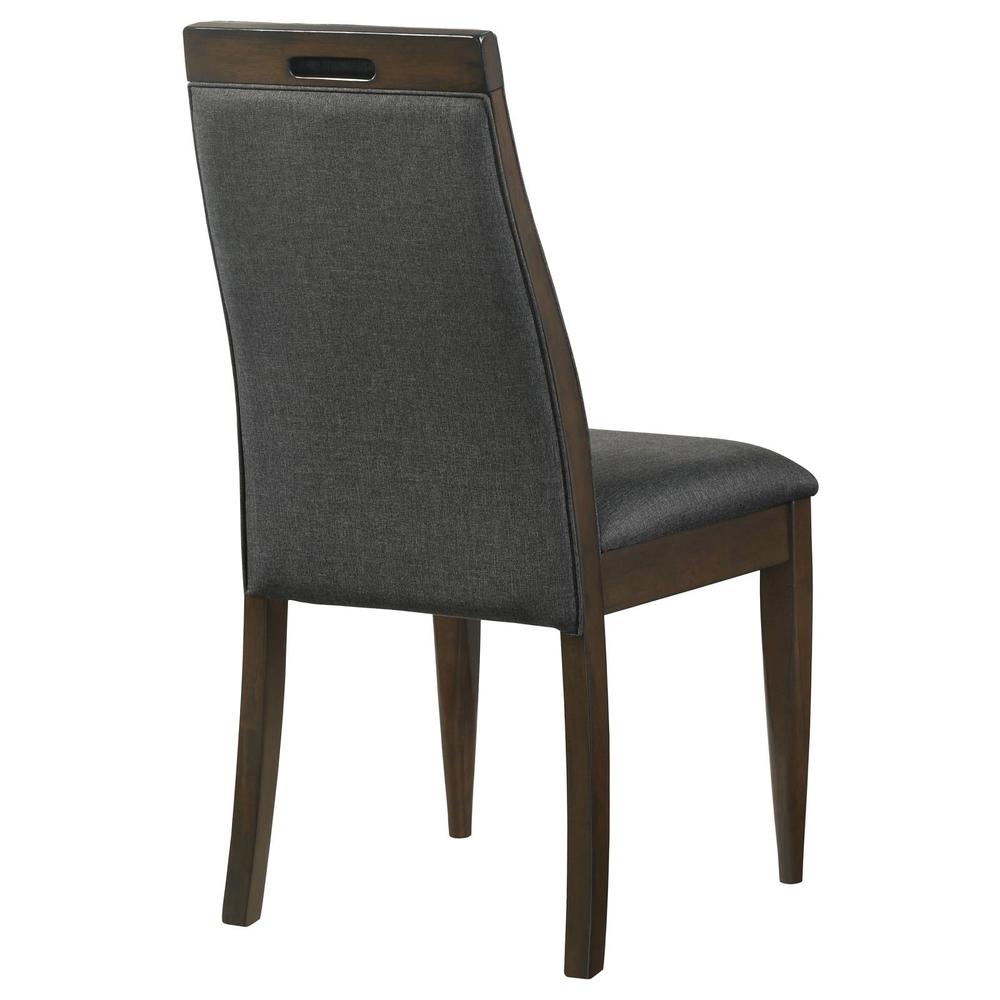 Wes Upholstered Side Chair (Set of 2) Grey and Dark Walnut. Picture 7