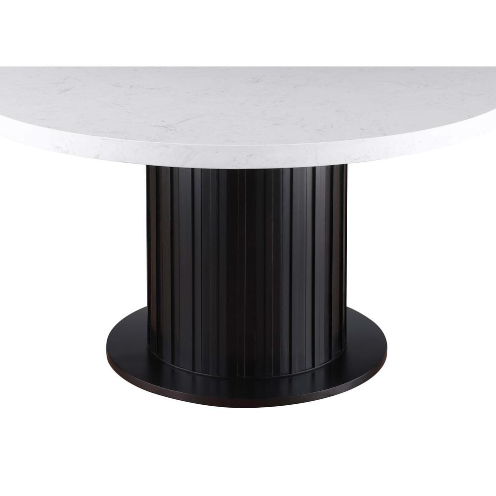 Sherry Round Dining Table Rustic Espresso and White. Picture 5