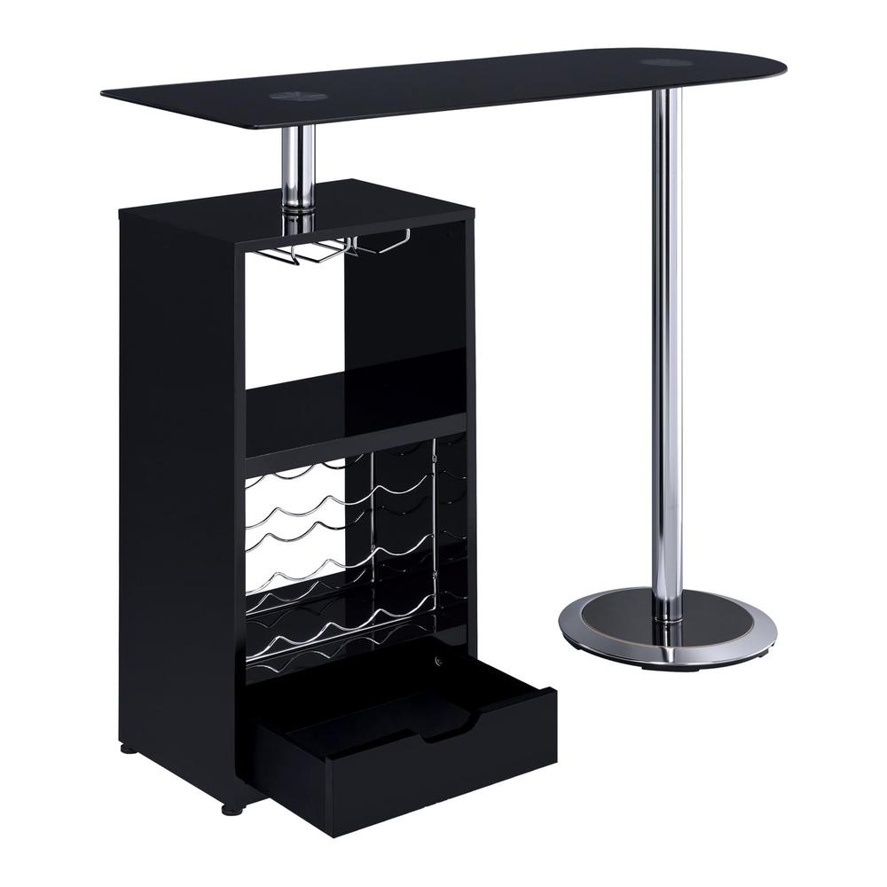 Koufax 1-drawer Bar Table Glossy Black. Picture 3