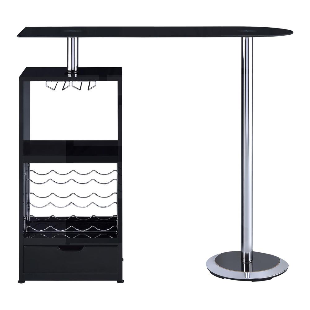 Koufax 1-drawer Bar Table Glossy Black. Picture 4