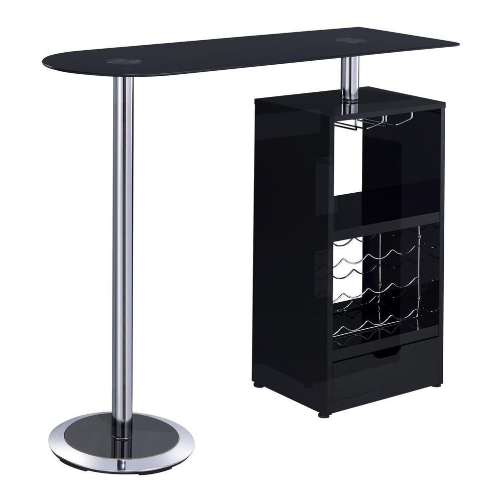 Koufax 1-drawer Bar Table Glossy Black. Picture 6