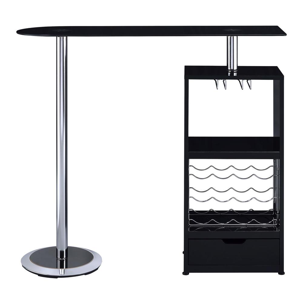 Koufax 1-drawer Bar Table Glossy Black. Picture 7