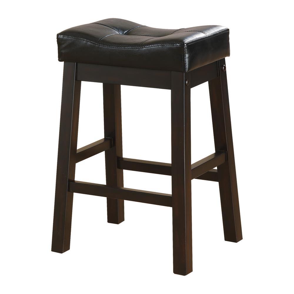 Donald Upholstered Counter Height Stools Black and Cappuccino (Set of 2). Picture 1