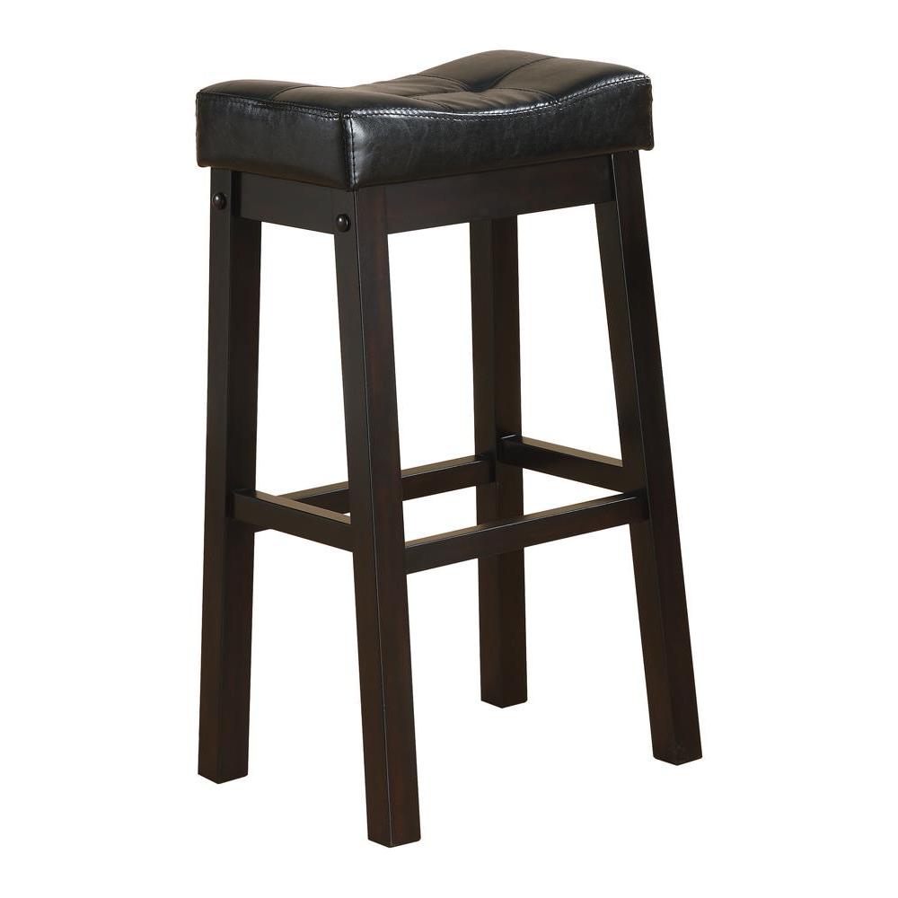 Donald Upholstered Bar Stools Black and Cappuccino (Set of 2). Picture 2