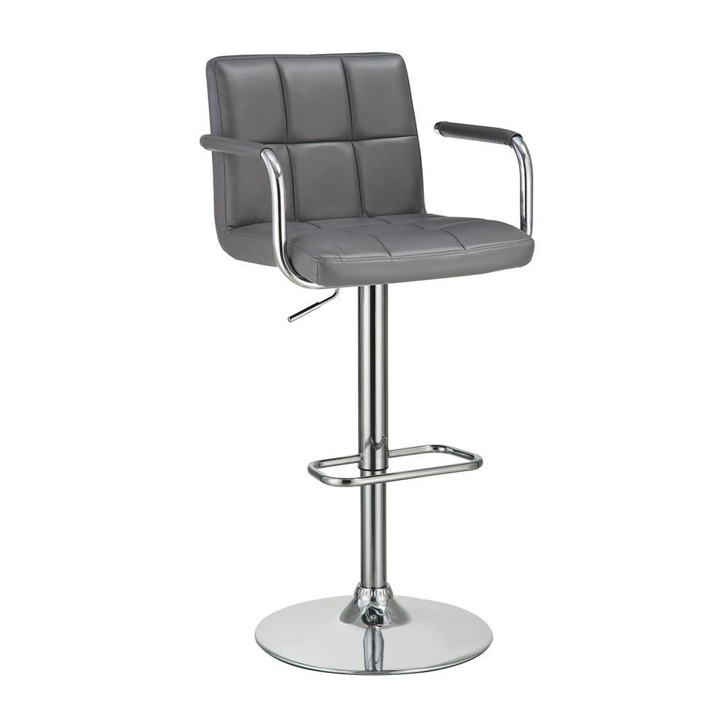 Palomar Adjustable Height Bar Stool Grey and Chrome. Picture 1